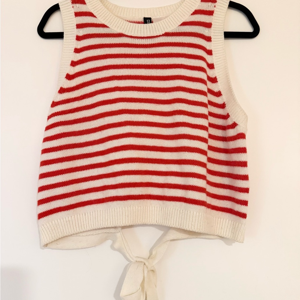 Red and White Striped Knit Top - Picture 5 of 7